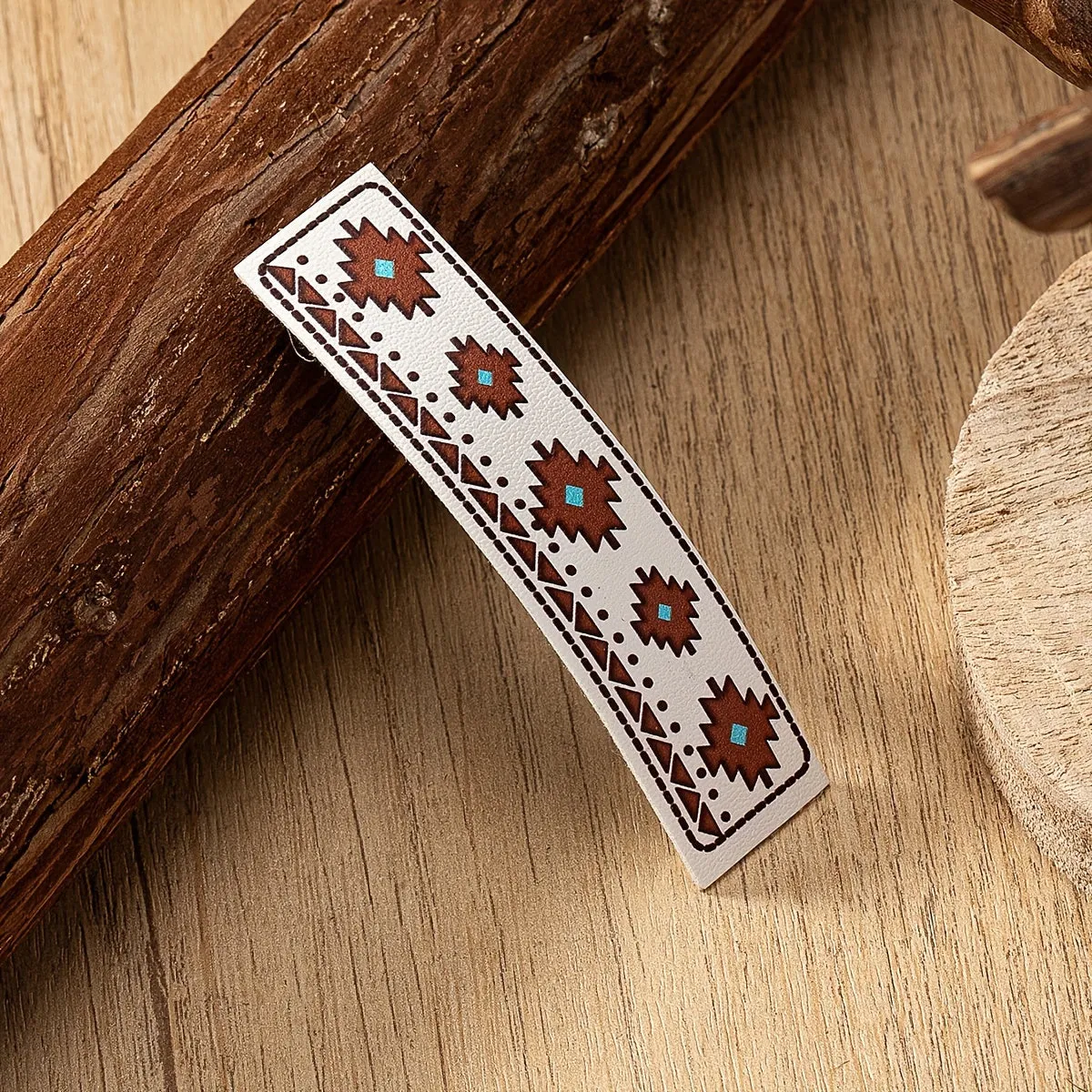 1 Pc PU Leather Southwestern  Native Pattern Barrette Hair Clip Claw Accessories , Gift for Her