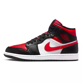 AIR JORDAN 1 MID BRED TOE WHITE BLACK RED 2022