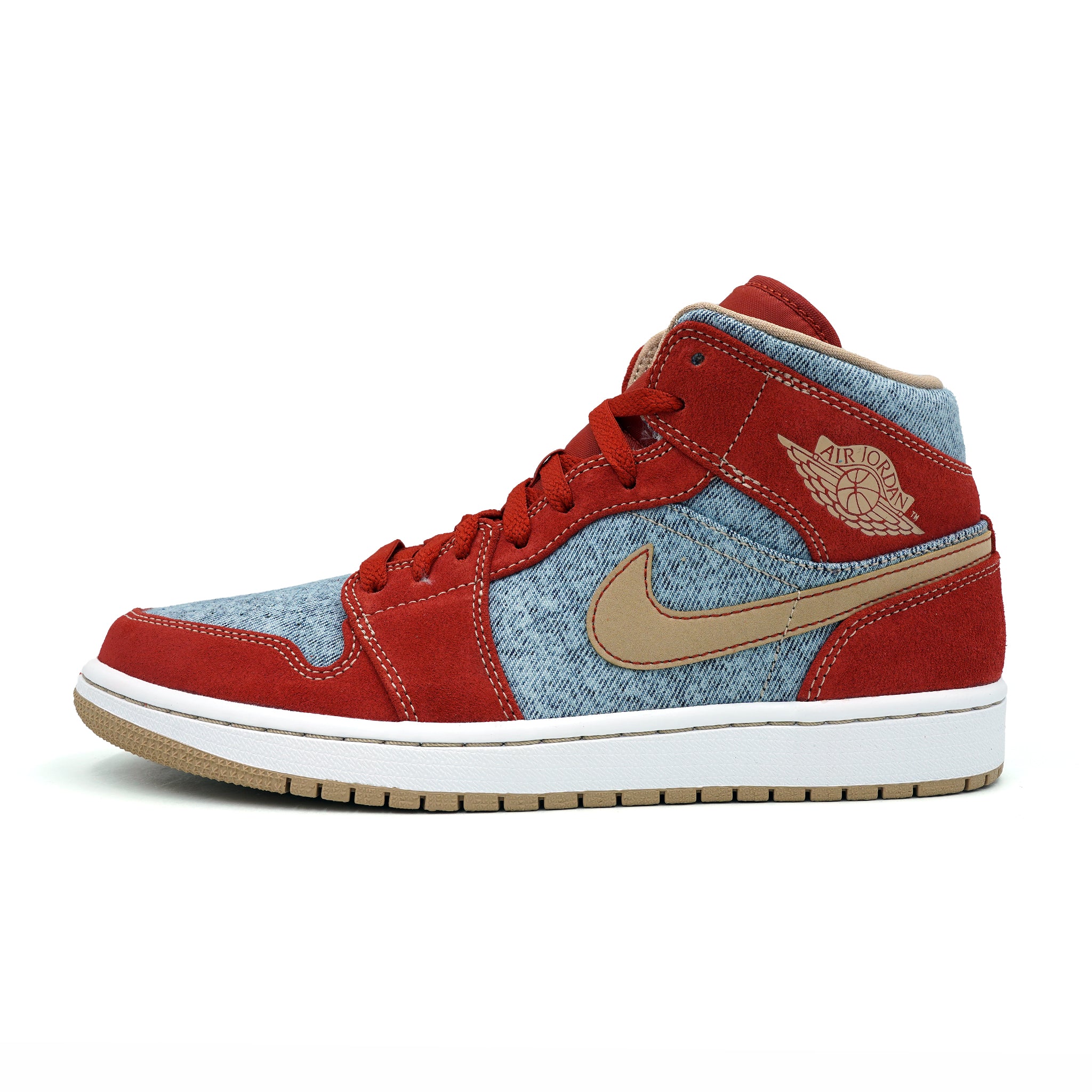 AIR JORDAN 1 MID DENIM RED 2021