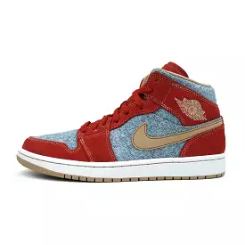 AIR JORDAN 1 MID DENIM RED 2021