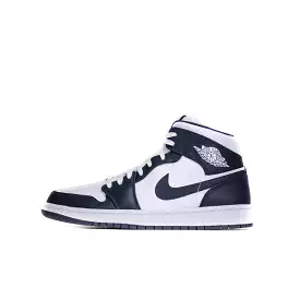 AIR JORDAN 1 MID WHITE METALLIC GOLD OBSIDIAN