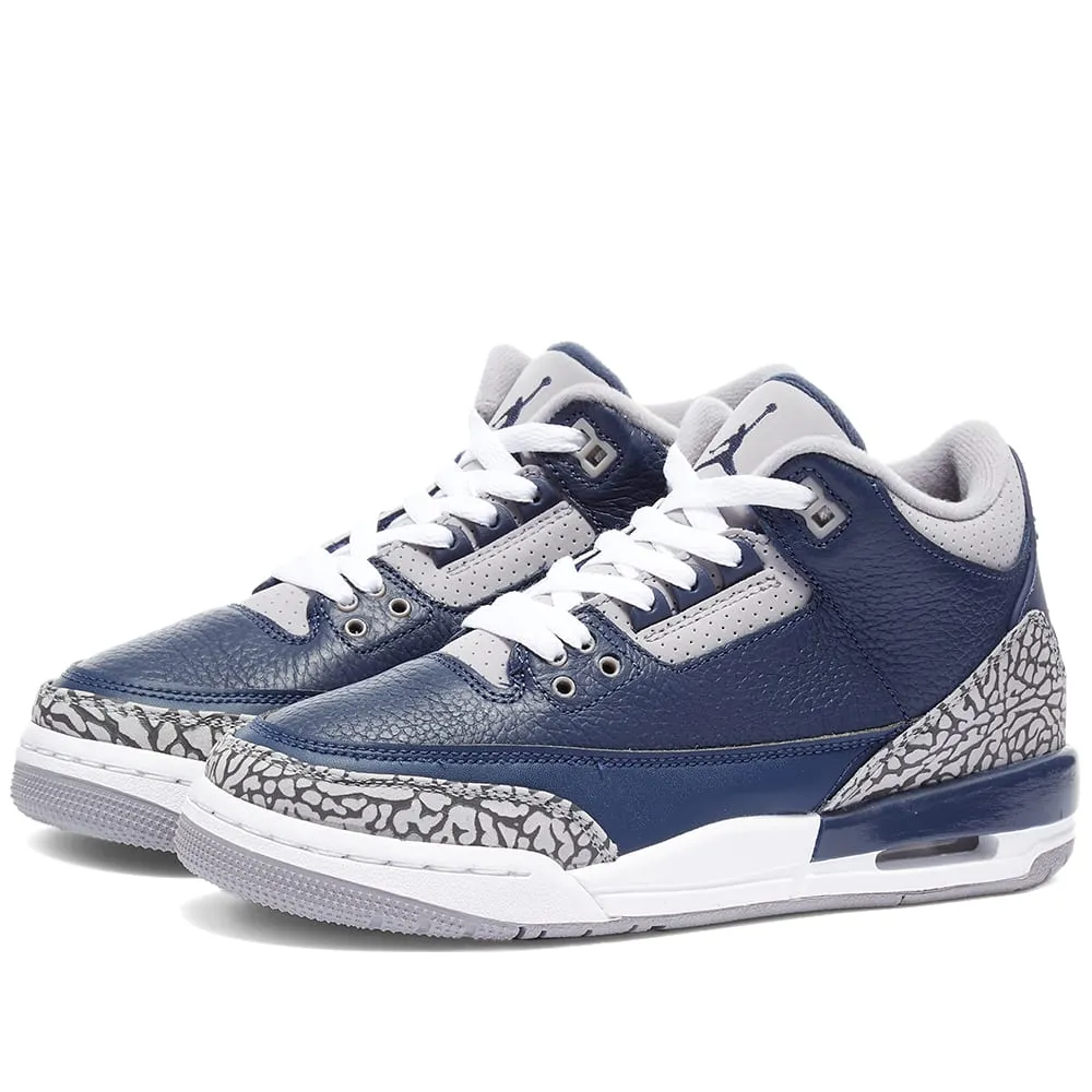 Air Jordan 3 RetroMidnight Navy, White & Grey