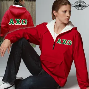 Alpha Chi Omega Pullover Jacket - Charles River 9905 - TWILL