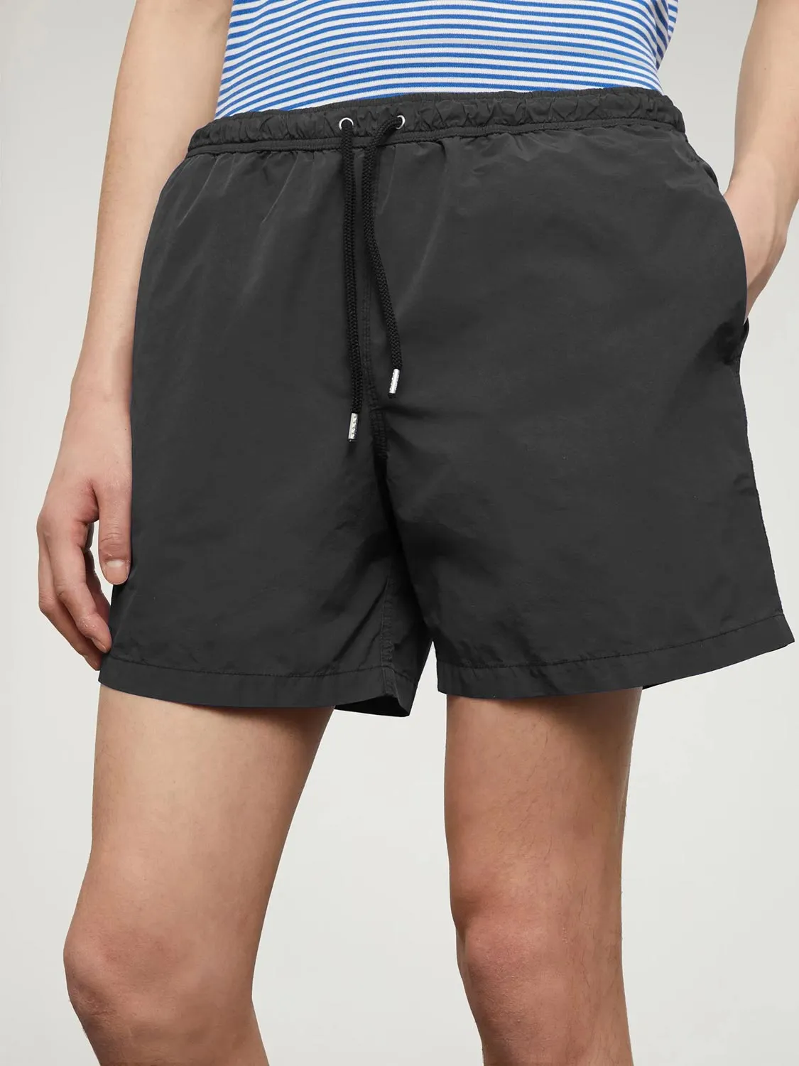 Aspesi Garment Dyed Nylon Trunks Charcoal Grey