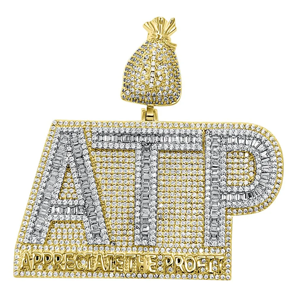 ATP Appreciate The Profit Baguette VVS CZ Iced Out Pendant