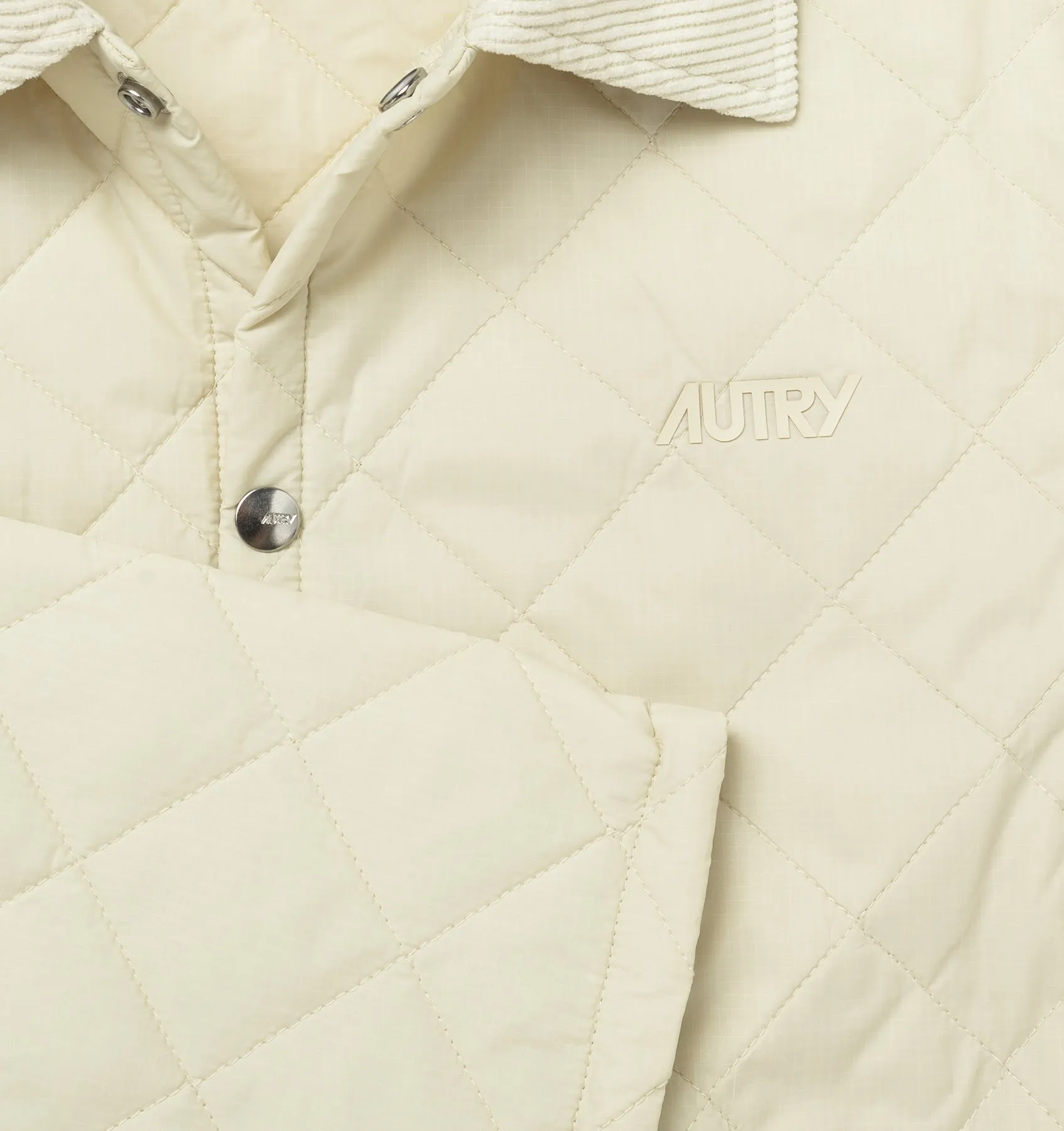 AUTRY APPAREL WOMAN  UNISEX HUSKY JACKET IN WHITE QUILTED NYLON