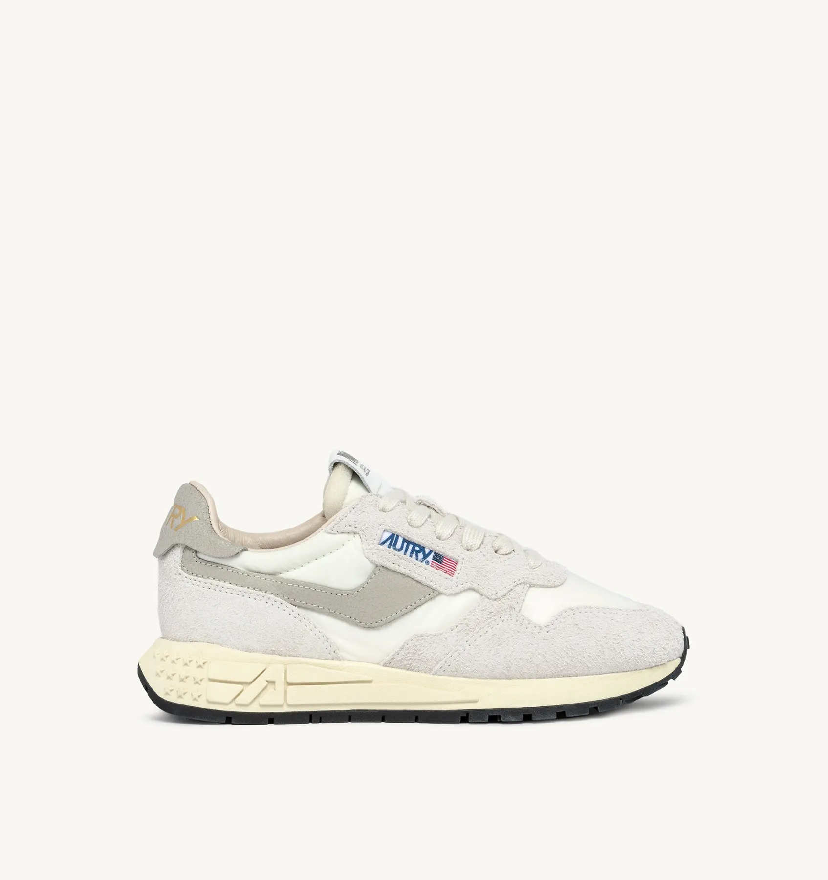 AUTRY SNEAKERS WOMAN  REELWIND LOW SNEAKERS IN BEIGE NYLON AND SUEDE