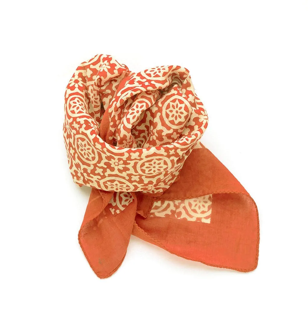 Bandana | Water Lily in Tangerine Clay