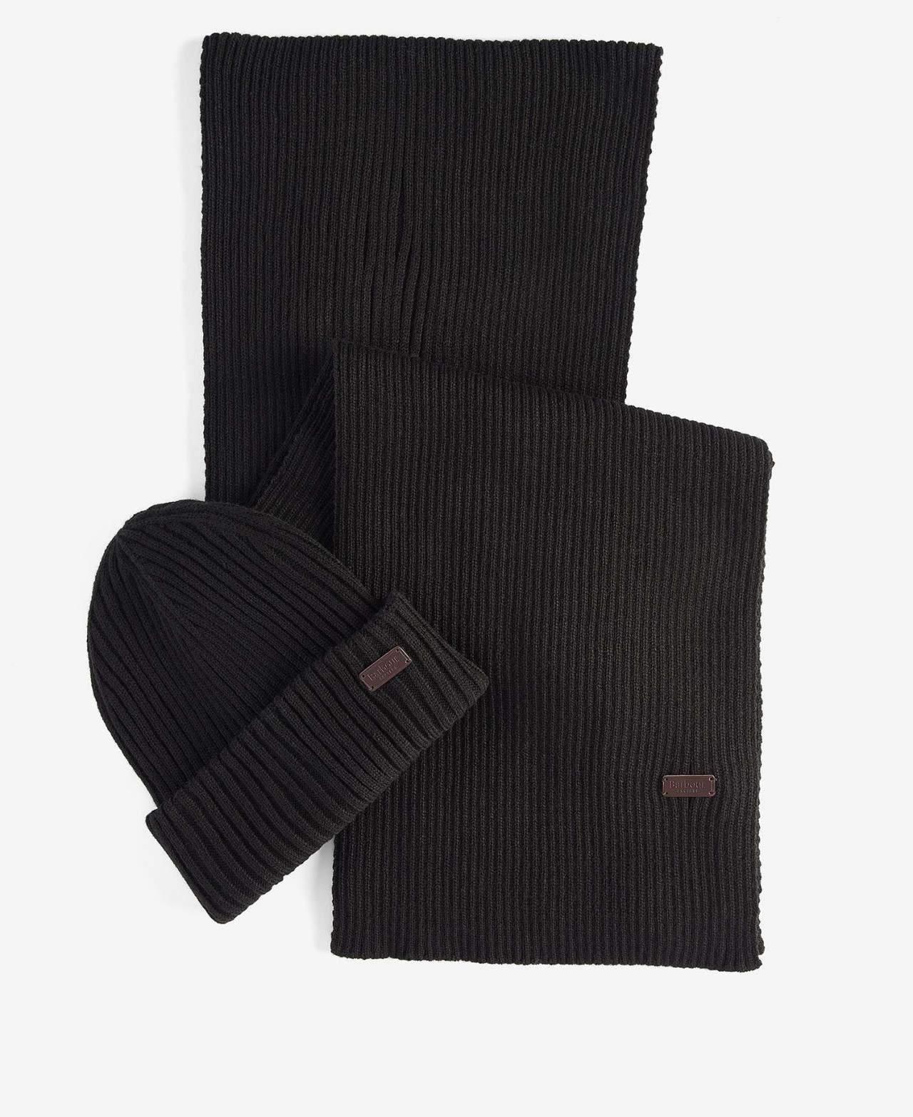 Barbour Crimdon Beanie And Scarf Set Black