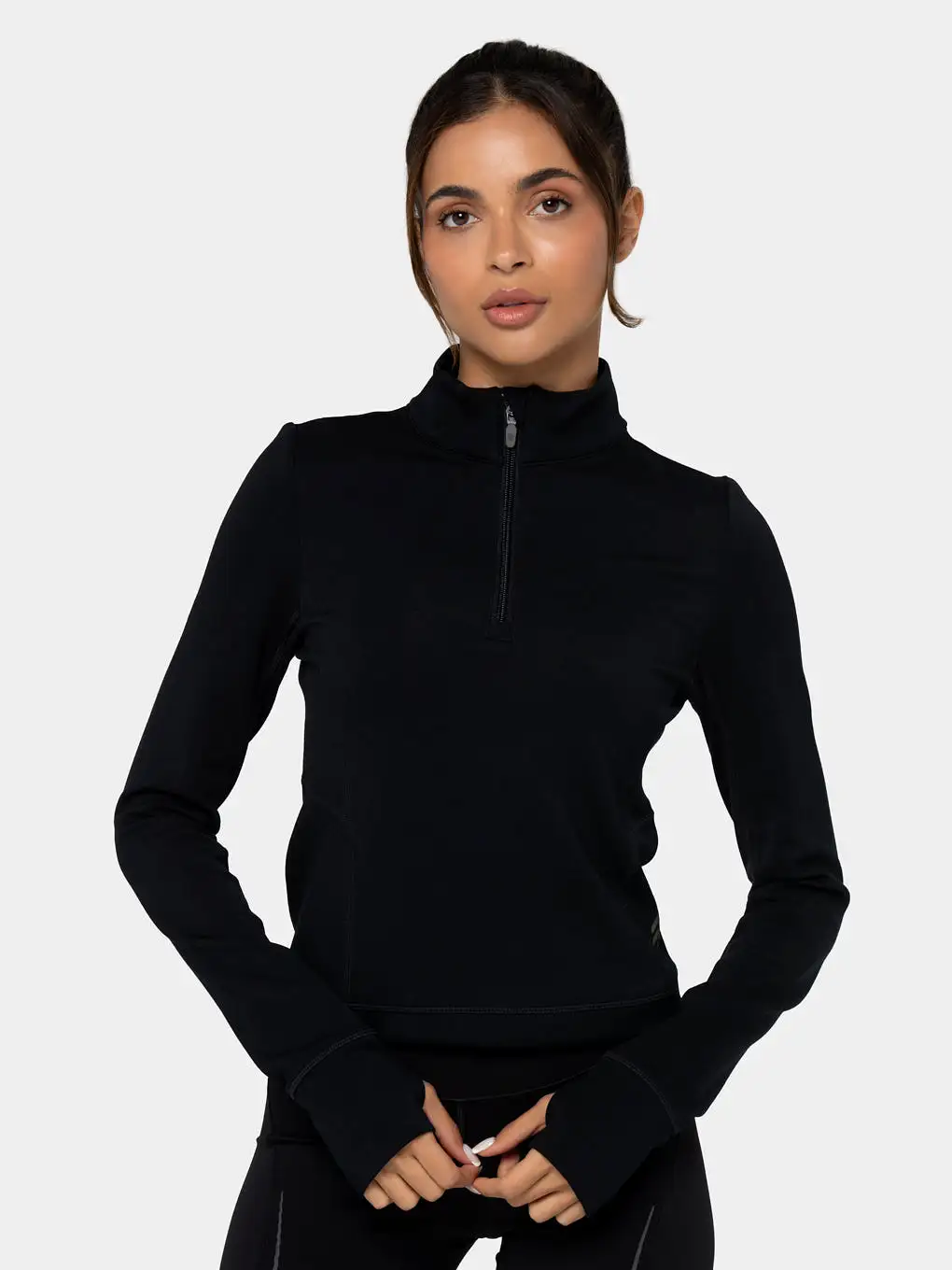 BARRY'S BLACK DASH HALF ZIP LONG SLEEVE