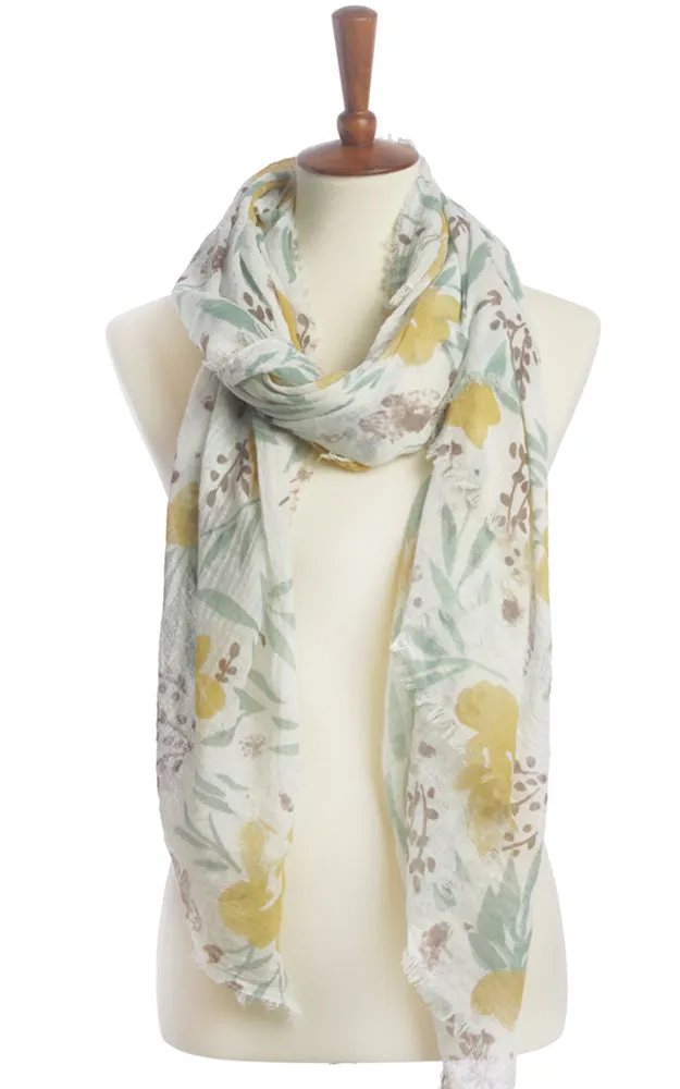 BASC4962 Flower Printed Oblong Scarf