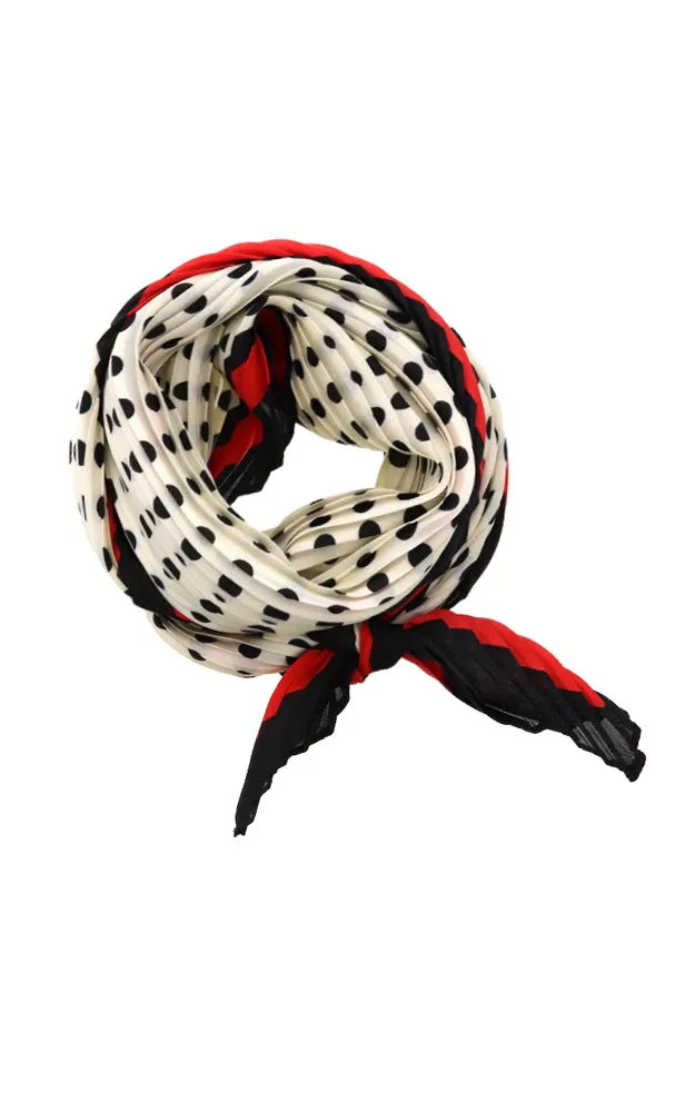 BASC5035 Polka Dots Pleated Bandana Scarf