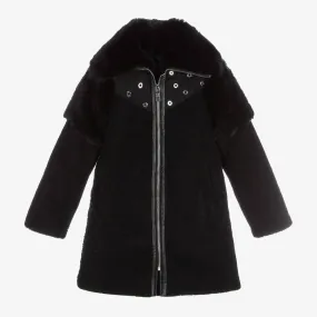 Black Faux Shearling Coat