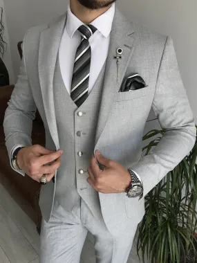 Bojoni Cagliari Grey Slim-Fit Suit 3-Piece