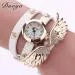 Bracelet Watch Rhinestone Crystal Relogio Feminino Wing Pattern PU Leather Band Dress Clock Gift