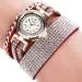 Bracelet Watch Women Vintage Design PU Leather Ladies Rhinestone Crystal Dress Quartz Clock Relogio Feminino