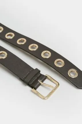 Brown Eyelet Detail Belt