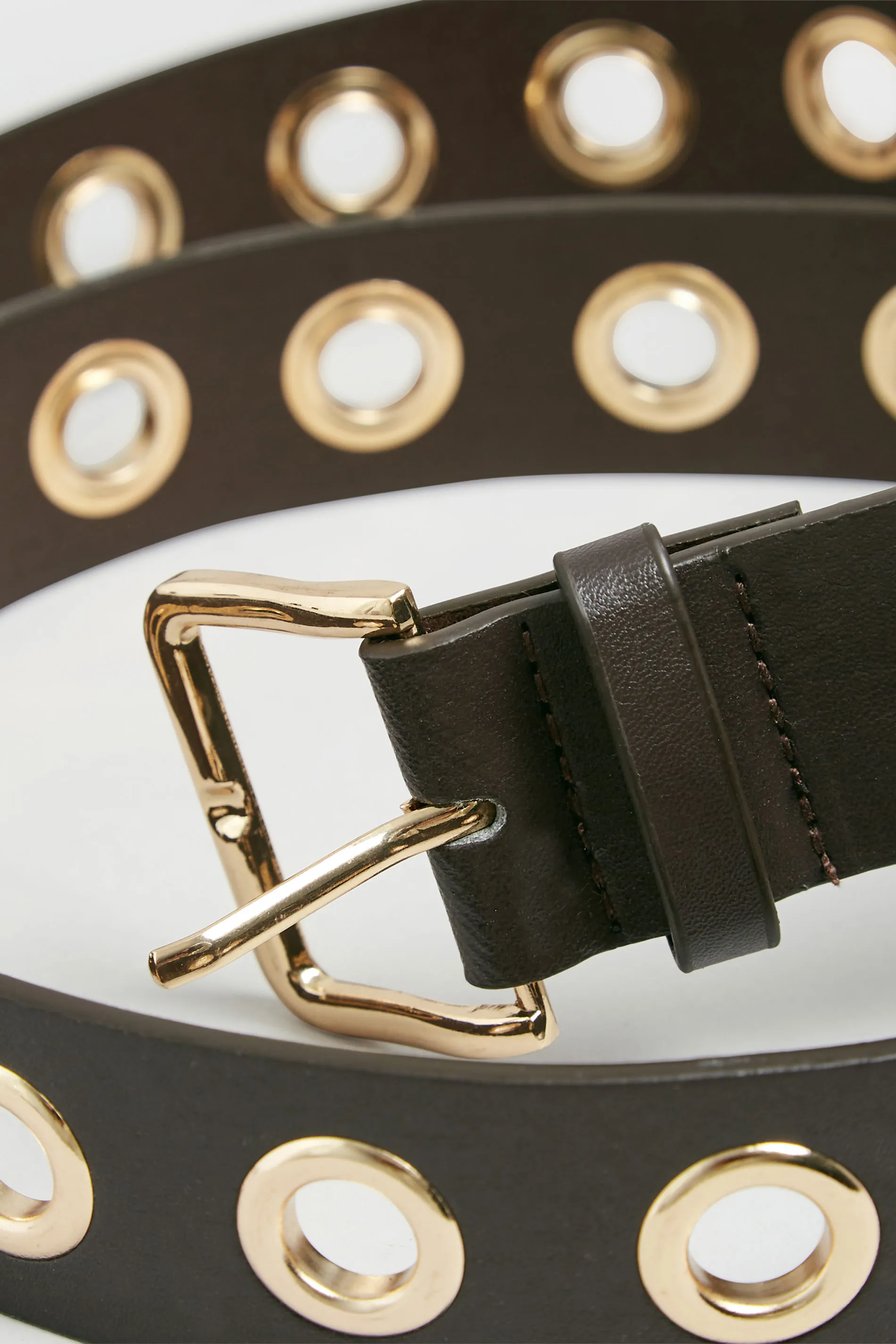 Brown Eyelet Detail Belt