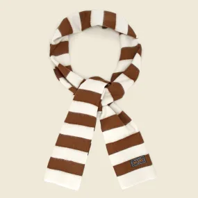 Cashmere Scarf - Off White/Brown Stripe