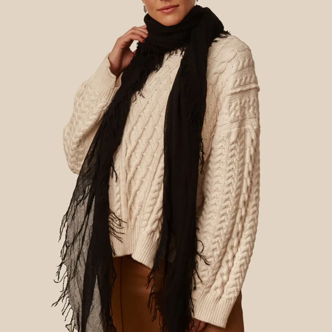 Chan Luu Cashmere & Silk Scarf Black