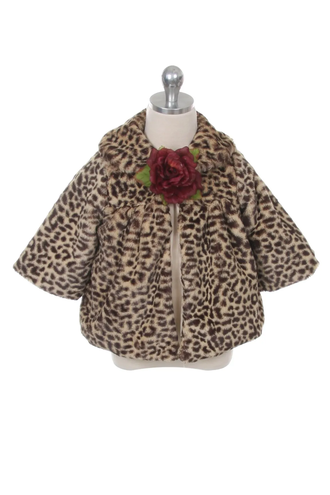 Cheetah Print Extra Soft Fur Baby Half Coat