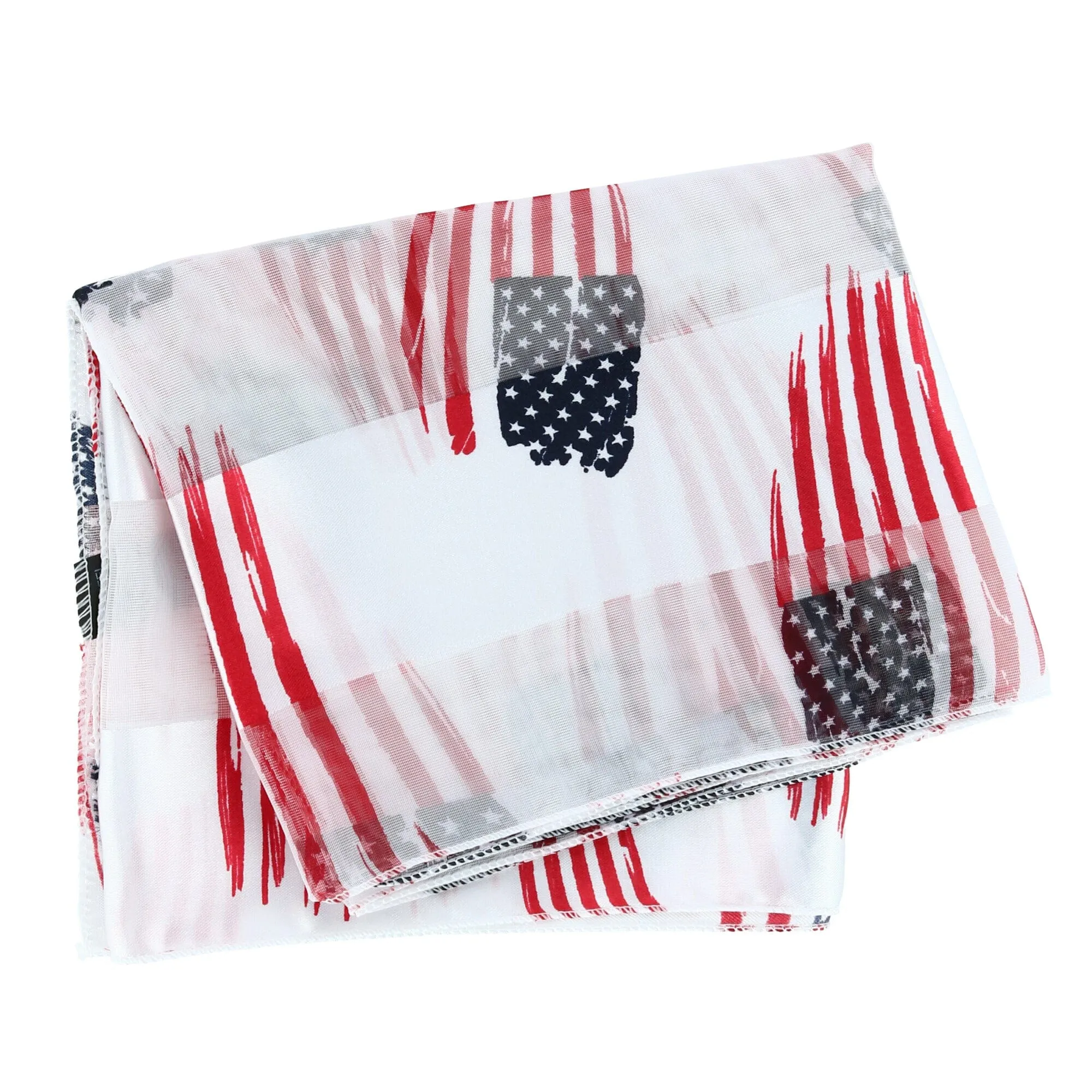 CTM Women's American Flag Print Lightweight Scarf