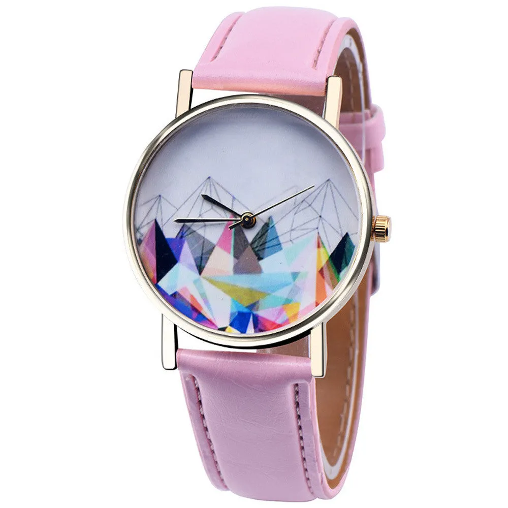 Dress Watch Women PU Leather Band Elegant Clock Analog Quartz Dress Wrist Watch Relogio Feminino