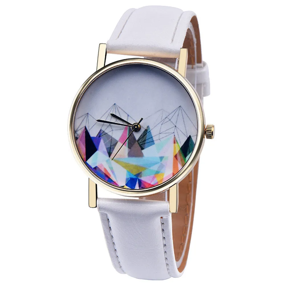 Dress Watch Women PU Leather Band Elegant Clock Analog Quartz Dress Wrist Watch Relogio Feminino