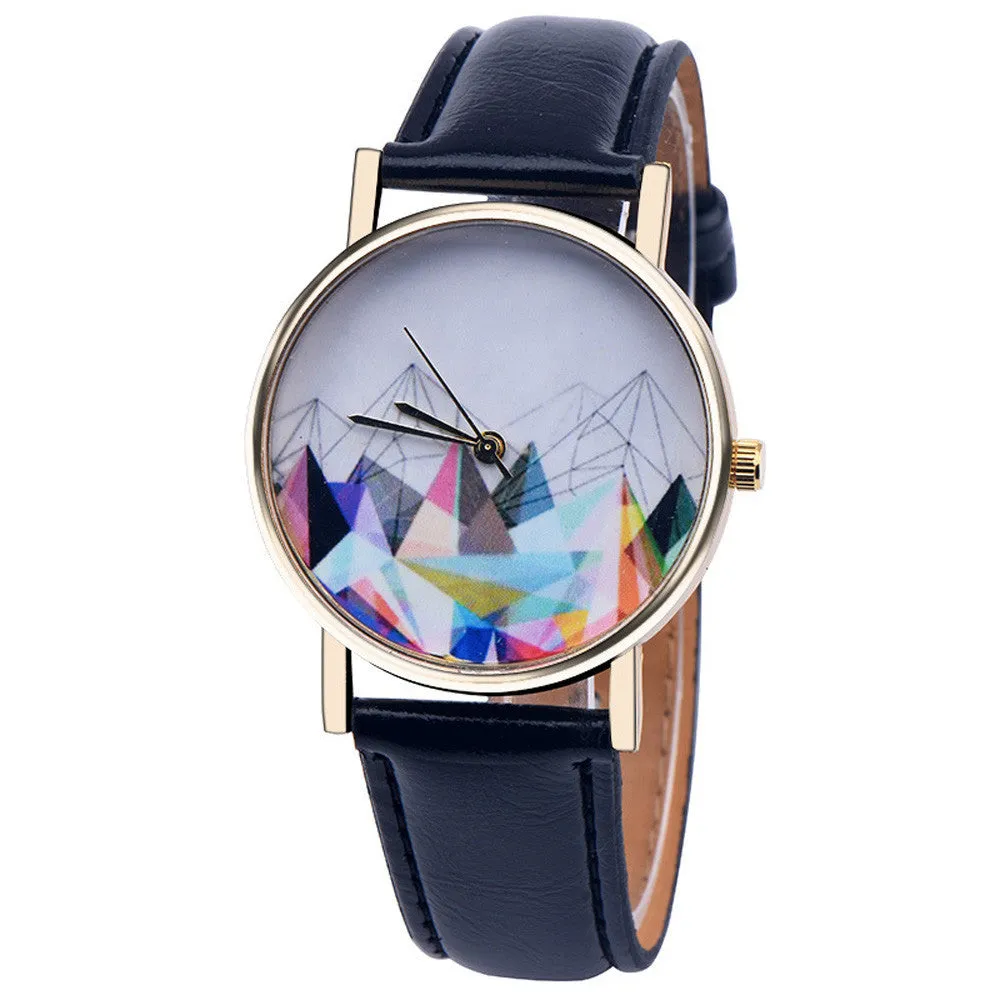 Dress Watch Women PU Leather Band Elegant Clock Analog Quartz Dress Wrist Watch Relogio Feminino