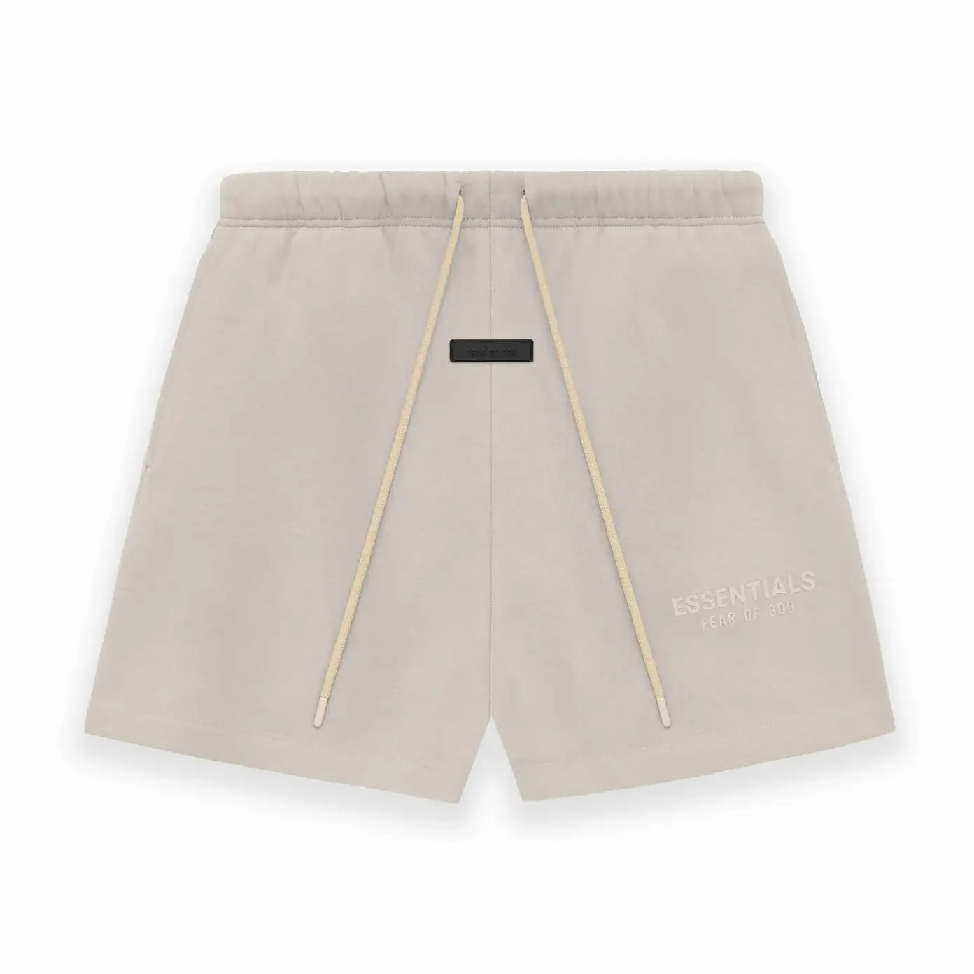 Fear of God Essentials Applique Logo Shorts Silver Cloud