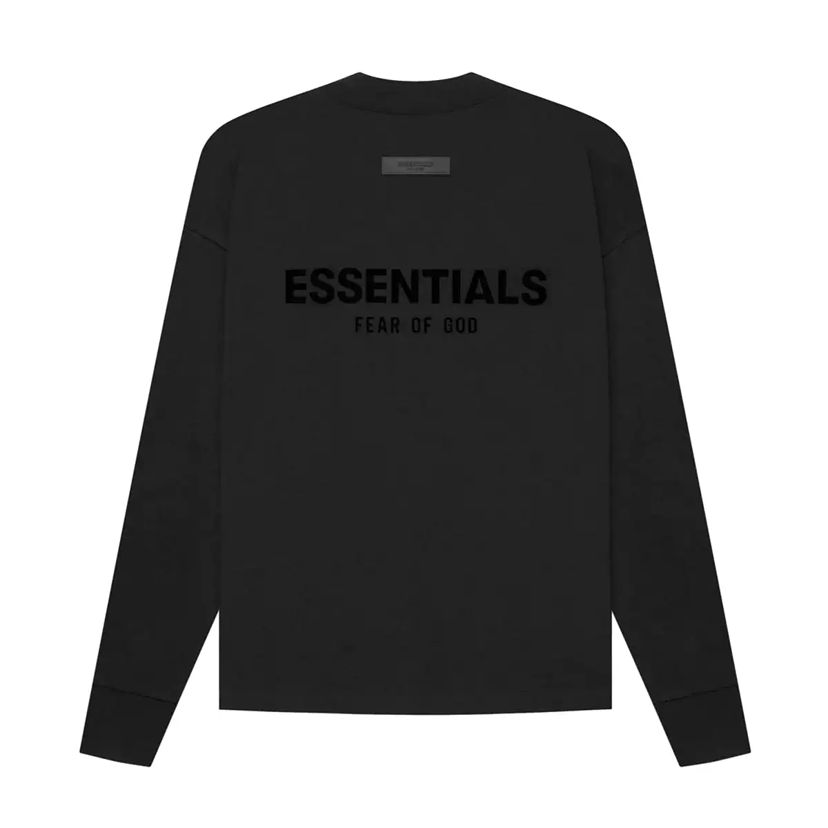 FEAR OF GOD Essentials Felt Logo Long Sleeve Tee Black