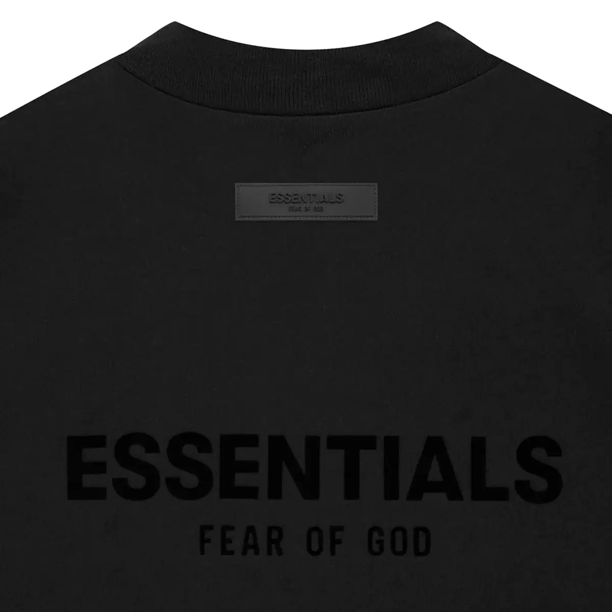 FEAR OF GOD Essentials Felt Logo Long Sleeve Tee Black