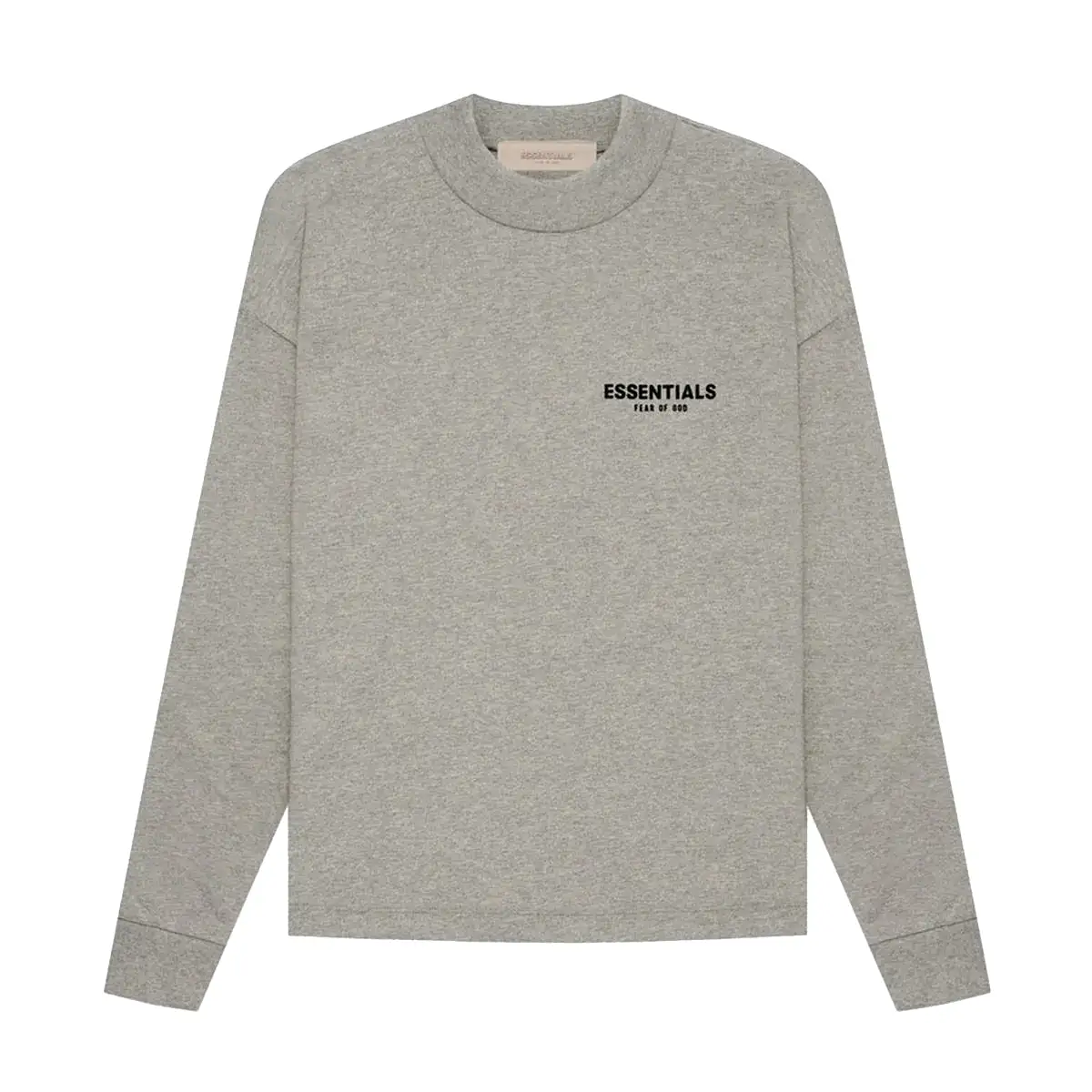 FEAR OF GOD Essentials Felt Logo Long Sleeve Tee Dark Oatmeal