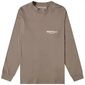 FEAR OF GOD Essentials Felt Logo Long Sleeve Tee Desert Taupe