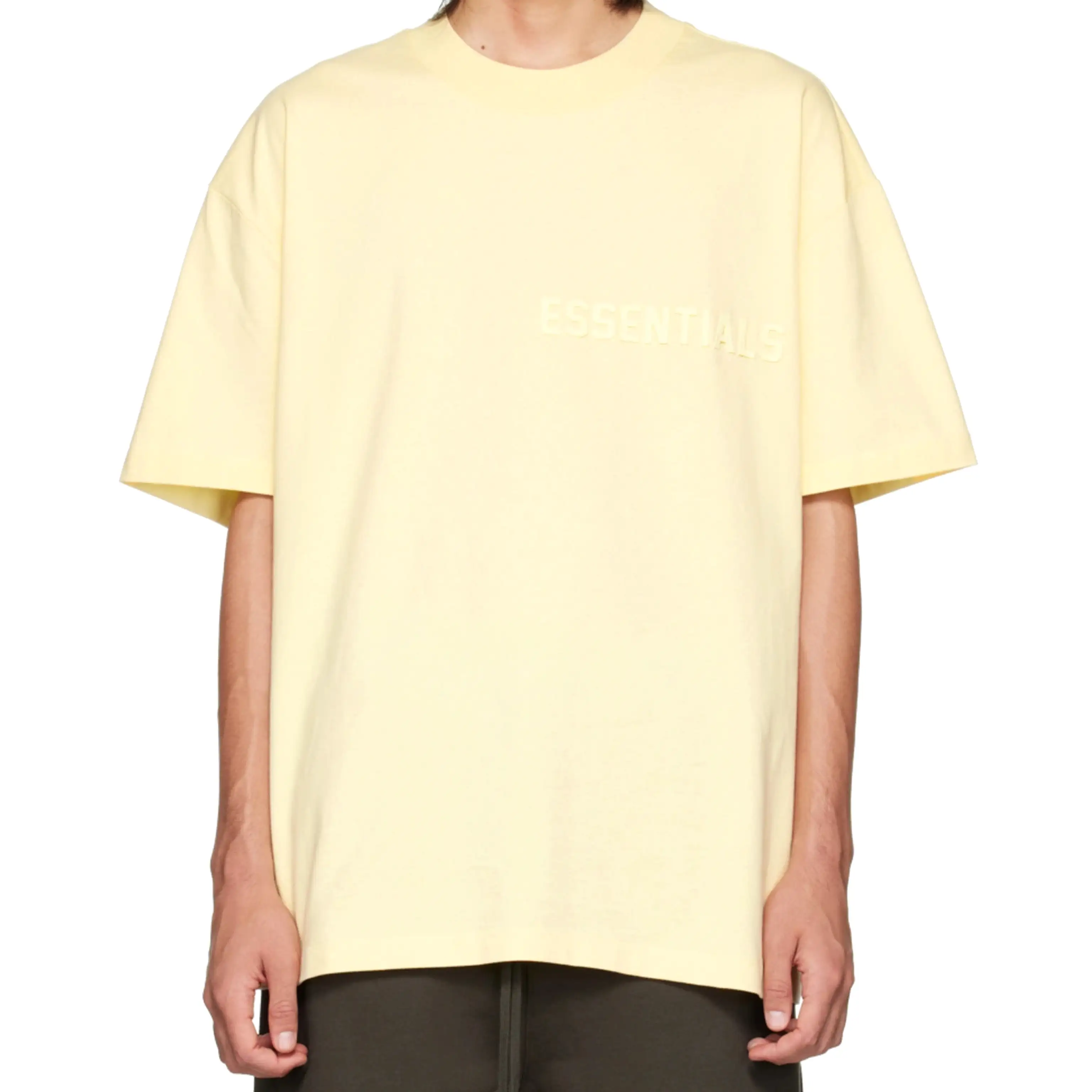 FEAR OF GOD Essentials Felt Logo Tee Canary