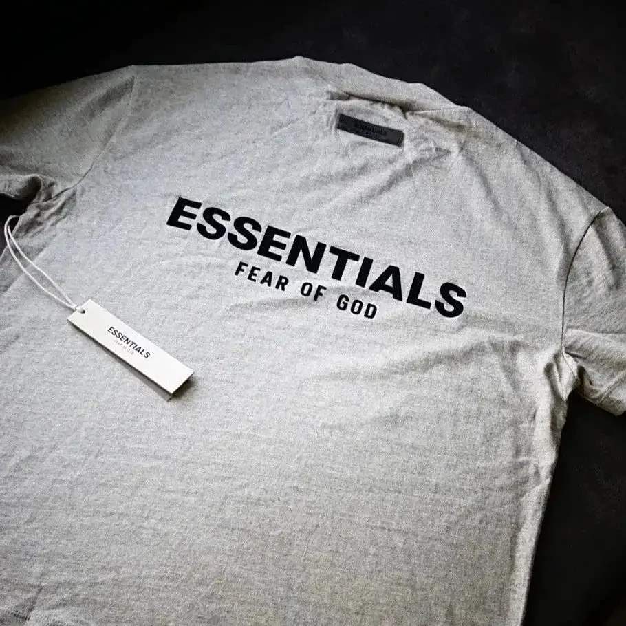 Fear of God Essentials Felt Logo Tee Light Oatmeal