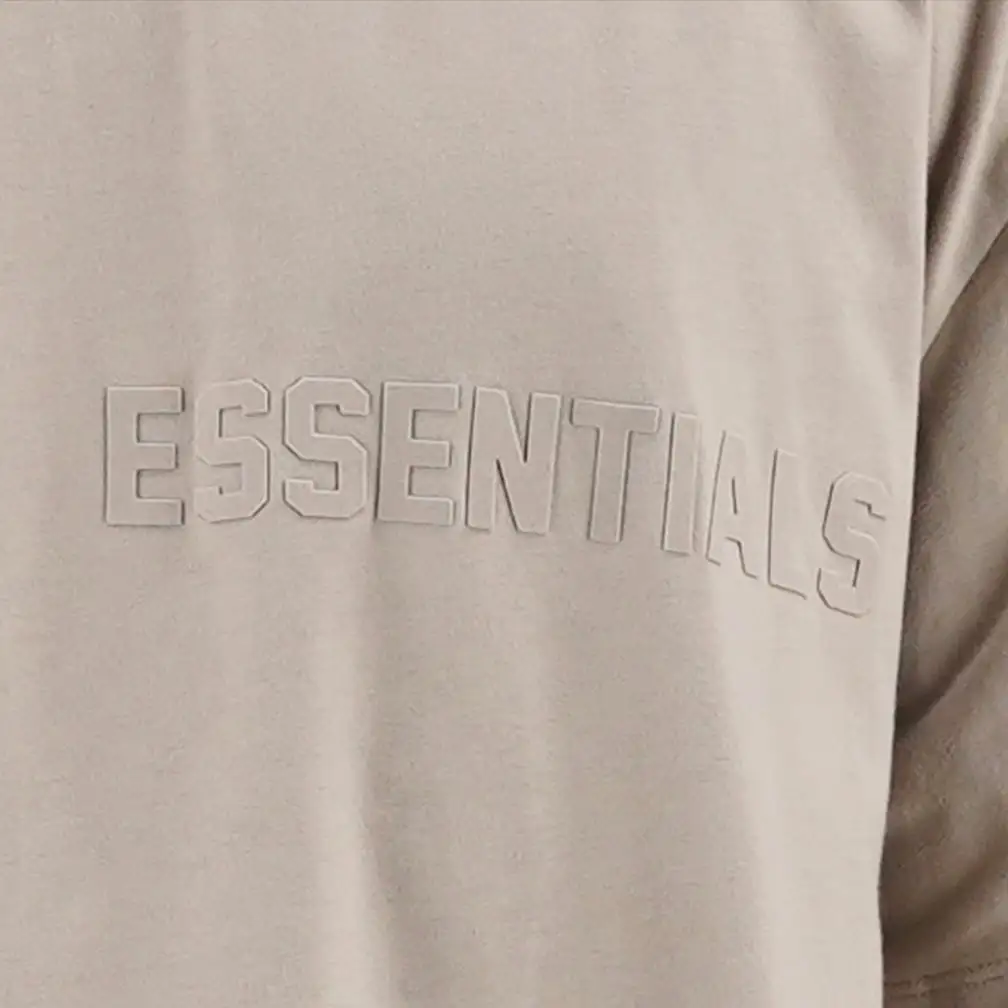 FEAR OF GOD Essentials Felt Logo Tee Smoke