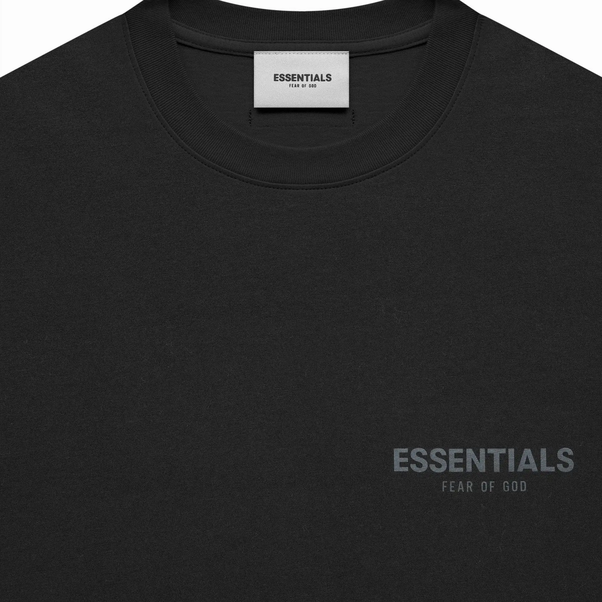 FEAR OF GOD Essentials Reflective Chest Logo Tee Black