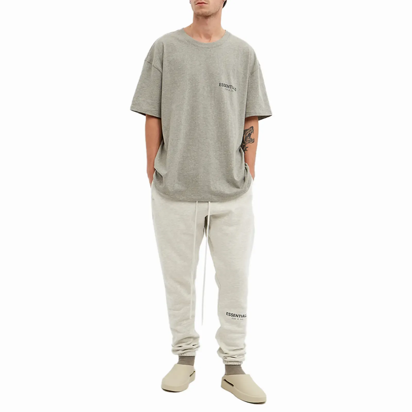 Fear of God ESSENTIALS Short Sleeve Tee 'Dark Heather Oatmeal'