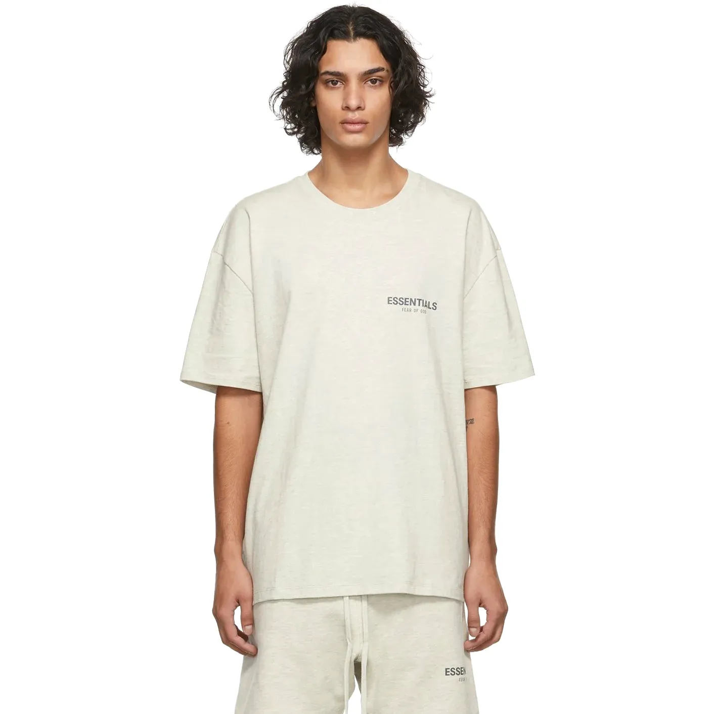 Fear of God ESSENTIALS Short Sleeve Tee 'Light Heather Oatmeal'