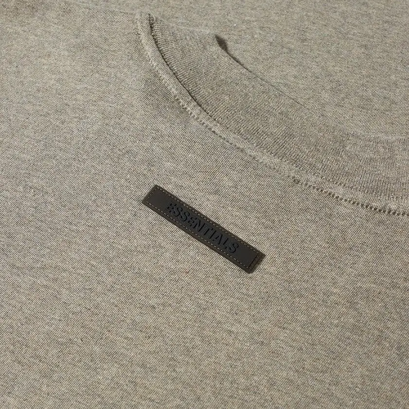 FEAR OF GOD Essentials Summer Core Long Sleeve Tee Dark Heather Oatmeal