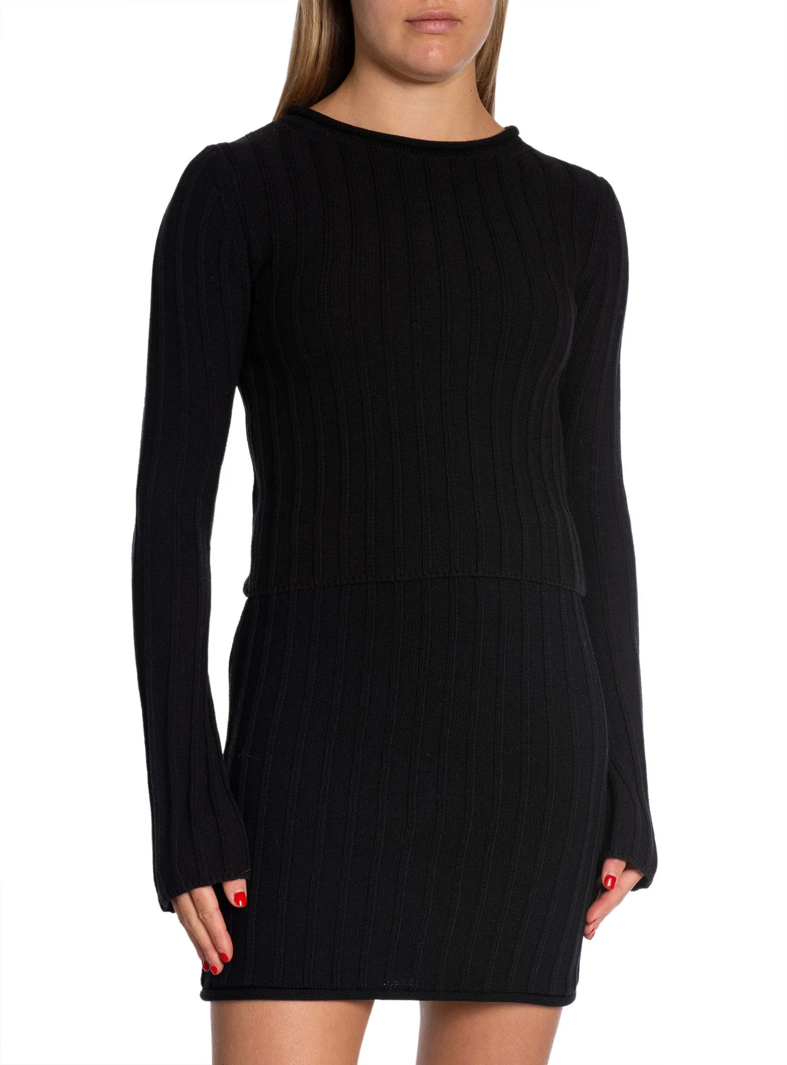 FILIPPA K SWEATER COTTON RIB SVART