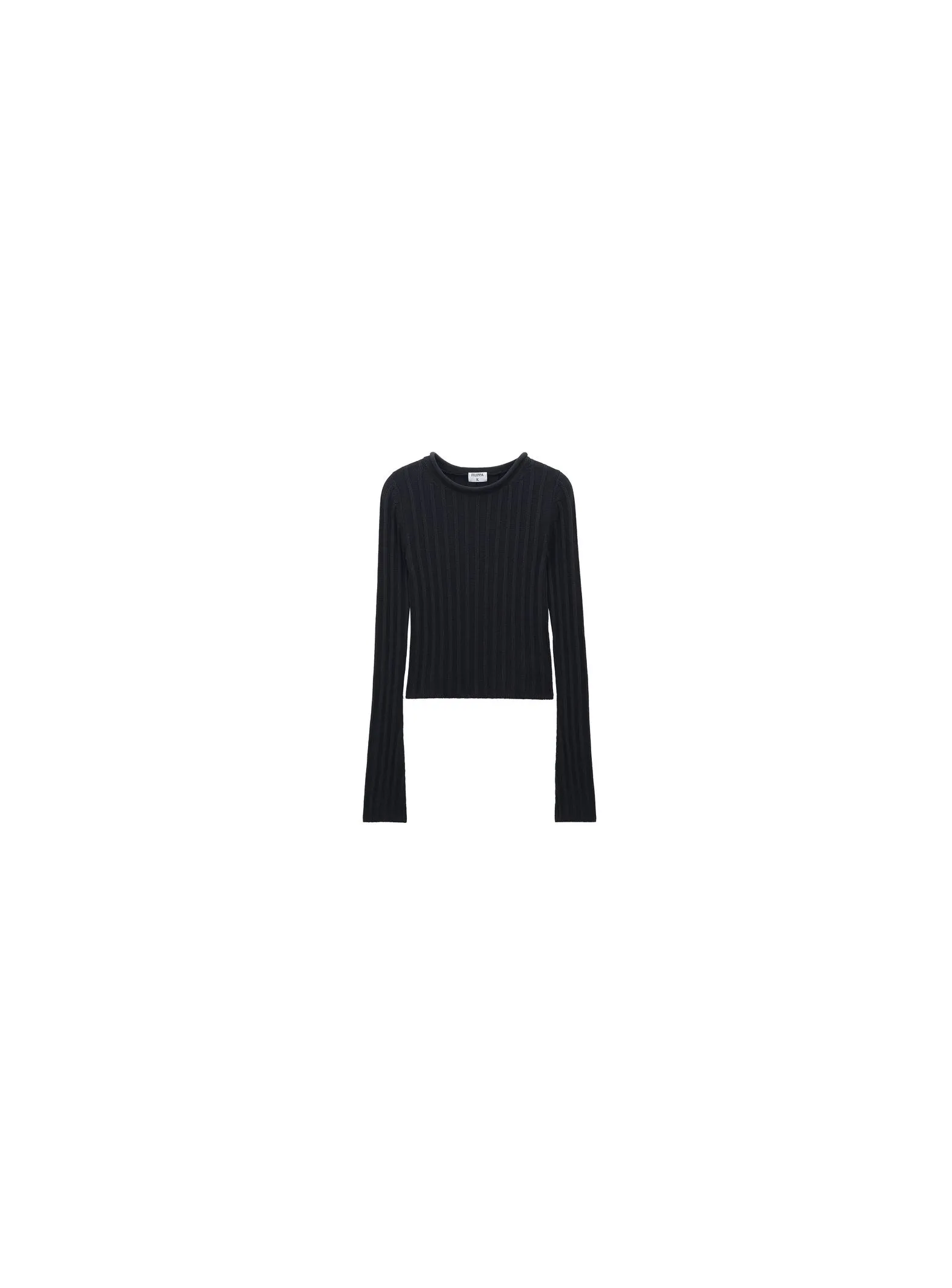 FILIPPA K SWEATER COTTON RIB SVART