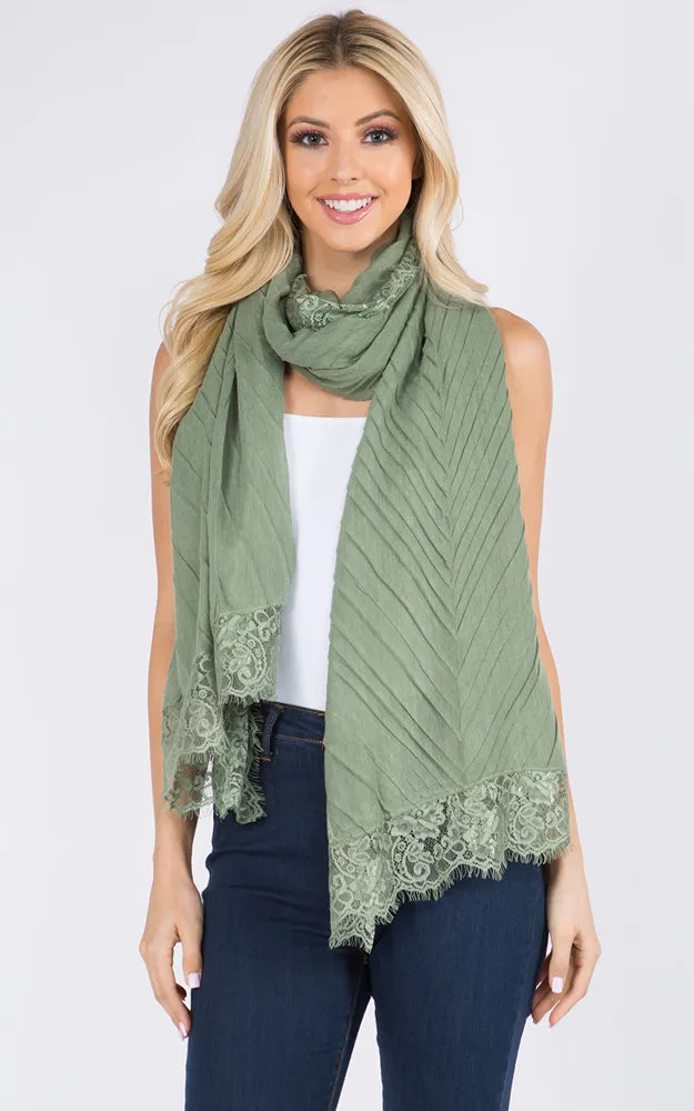 GPO556 Lace Accent Oblong Scarf