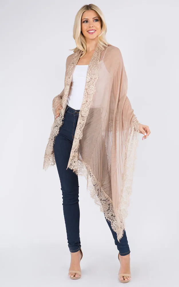 GPO556 Lace Accent Oblong Scarf