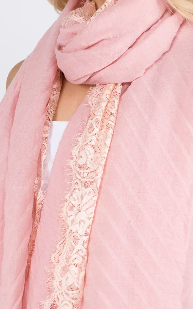 GPO556 Lace Accent Oblong Scarf