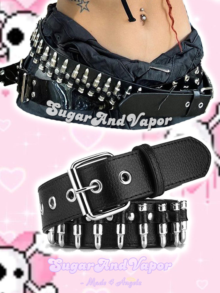 Grunge Bullet-shaped Pu Leather Belt