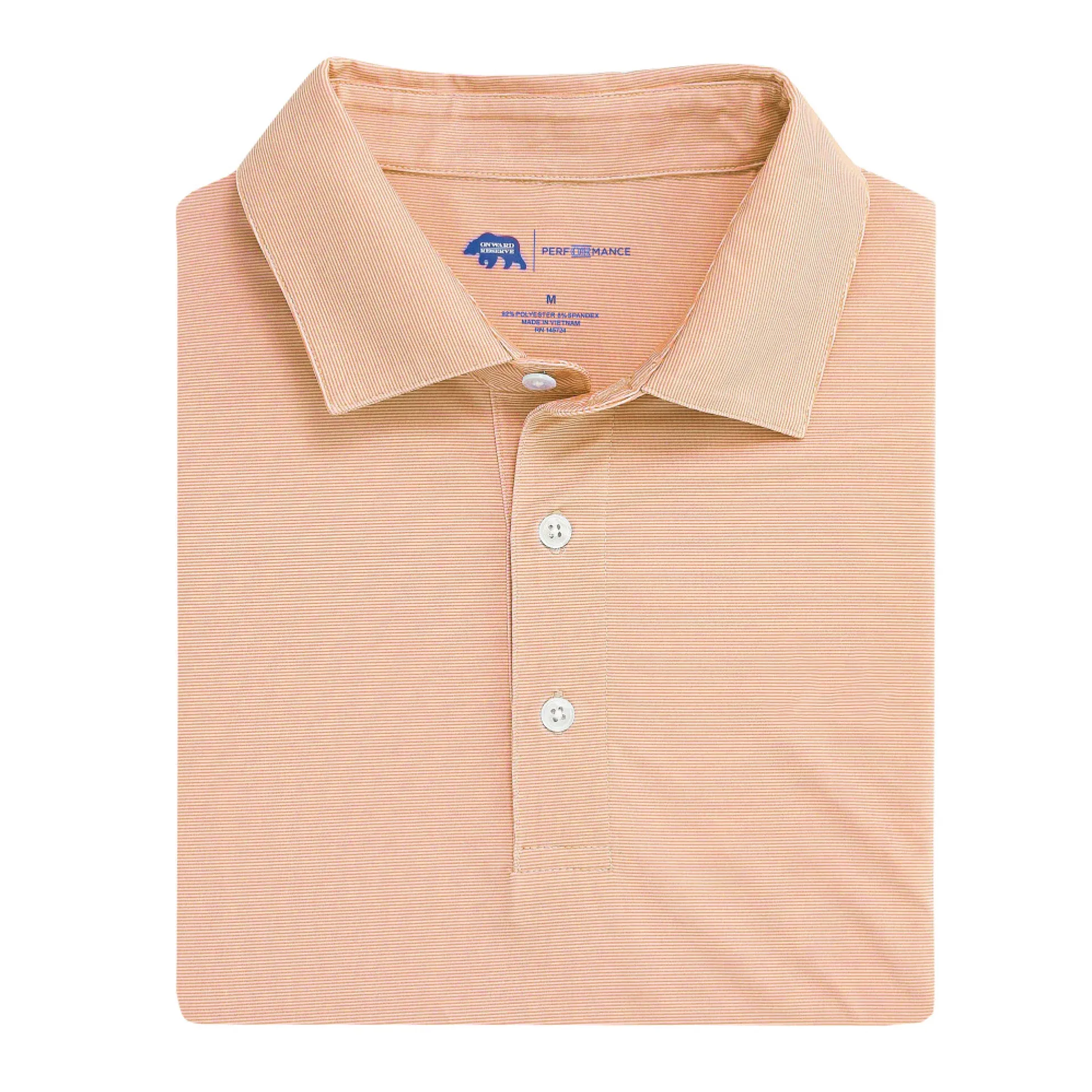 Hairline Stripe Performance Polo - Orange