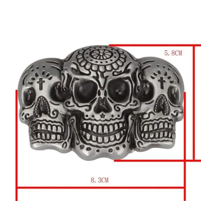 Hip Hop Style Retro Devil Skull Metal Buckle Leather Belt for Men