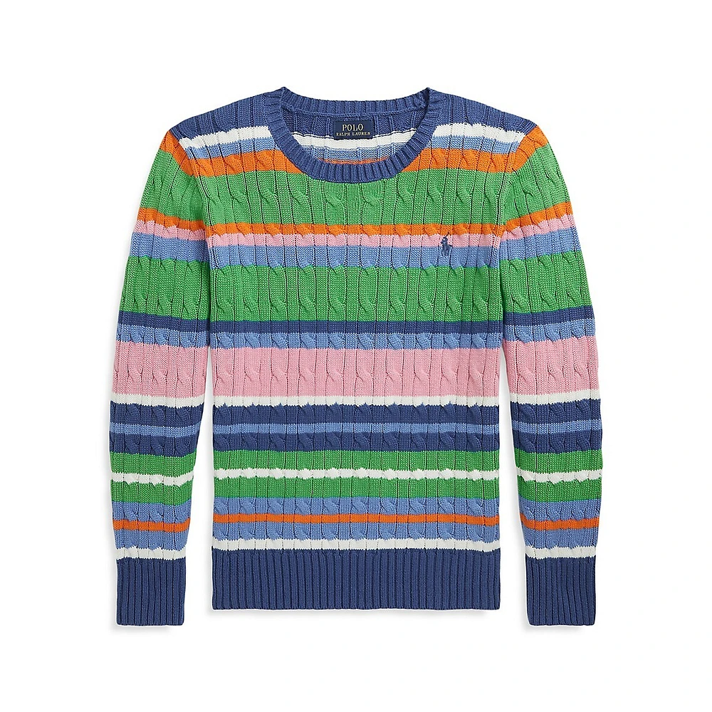 Hudson's Bay Boy's Striped Cable-Knit Sweater